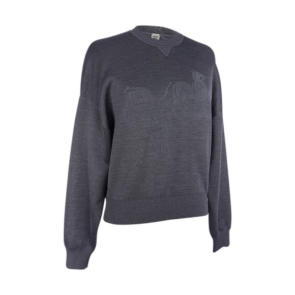 Hermes Sweater Ex-Libris Gray Cashmere and Silk  40 / 8 - Picture 5 of 11